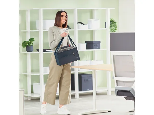 Leitz Hot Desking Stoffen opbergtas Fluweel Grijs 35,5x21x20cm