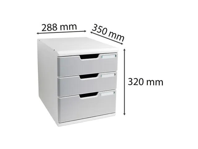 Exacompta Ladenblok Modulo A4 met 3 Laden Gesloten Grijs