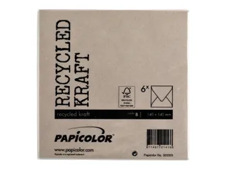Envelop Papicolor 140x140mm Kraft bruin Gegomd - 3