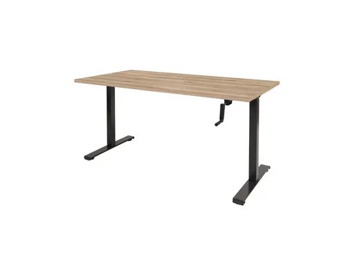 Dextro Slinger Bureau Zit-sta T-poot 120x80 honey castello 25mm zwart