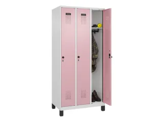 locker,HxBxD 1950x900x500mm,3vak,vak B 300mm,draaigrendel,voeten - 1