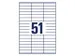 etiket Avery ILK 70x16,9mm 100 vel 51 etiketten per vel wit