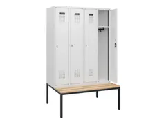locker met bank,HxBxD 1950x1200x815mm,4vak,vak B 300mm,cilinderslot