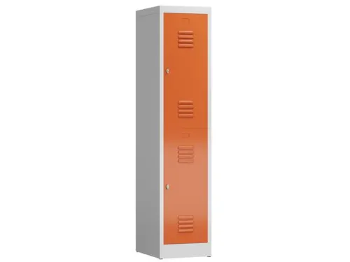 Dubbeldekse garderobekast 1800x415x500mm 2vak B400mm RAL7035 RAL3000