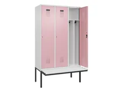 locker met bank,voor scheiding van kleding,HxBxD 2120x1200x815mm,3vak
