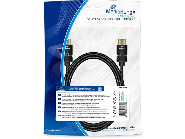 HDMI kabel 2m MRCS197 cotton 18GB zwart