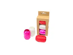 Lint set à 3 kleuren rood, wit en roze