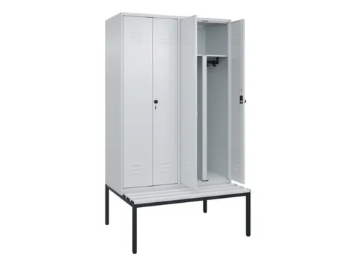 PBM-locker met bank,HxBxD 2120x1200x815mm,4vak,vak B 300mm