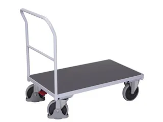 duwbeugelwagen,draagverm. 500kg,laadvl. LxB 1060x600mm,houtplaat - 1