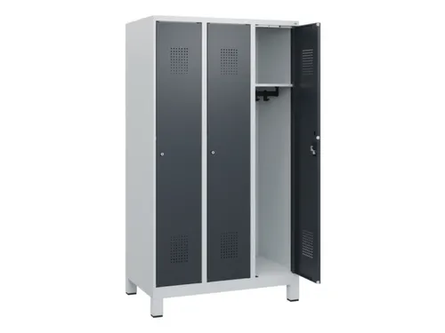 schoollocker,HxBxD 1630x900x500mm,3vak,vak B 300mm,cil.-slot,voeten