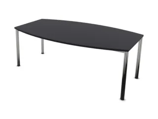 vergadertafel,HxBxD 740x2000x1200mm,vatvormig,CC-zwart - 1