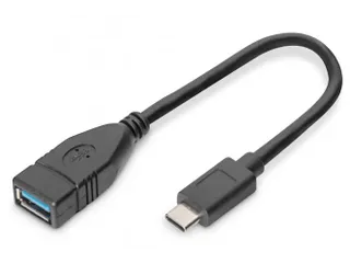 USB Type-C-adapterkabel OTG Type-C-A St/Bu 0,15m 3A 5GB 3.0-versie zwa - 1