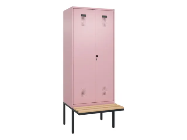 locker met bank,voor scheiding van kleding,HxBxD 2120x800x815mm,2vak
