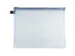Trousse Foldersys A4 PVC transparent avec fermeture éclair bleue