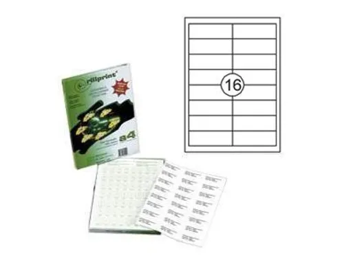 Rillprint Etiket 96.5x33.8mm 16 op een vel 1000 Vel