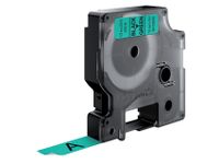 Labeltape Dymo 45019 D1 S720590 12mmx7m zwart op groen