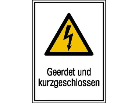 waarschuwings-combibord,Geaard en kortgesloten,hard PVC,HxB 185x131mm