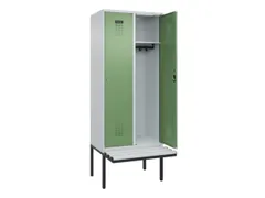 locker met bank,HxBxD 2120x800x815mm,2vak,vak B 400mm,cilinderslot