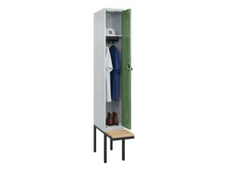 locker met bank,HxBxD 2120x300x815mm,1vak,vak B 300mm,draaigrendel - 1