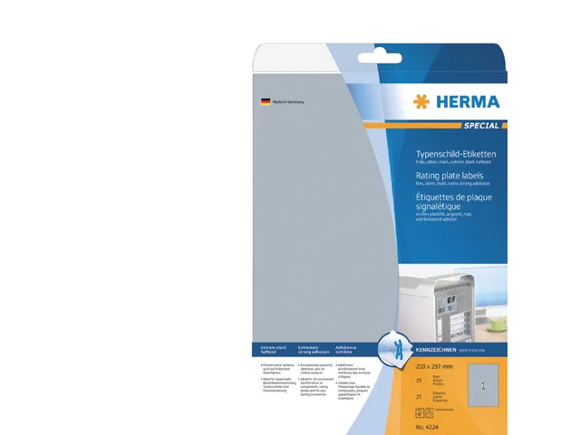 Etiket Herma 4224 210x297mm Weerbestendig Zilver 25 stuks