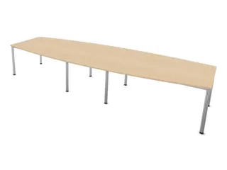 vergadertafel,HxBxD 740x4000x1400mm,vatvormig,NE-esdoorn - 3
