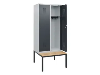 locker met bank,HxBxD 1950x800x815mm,2vak,vak B 400mm,cilinderslot - 1