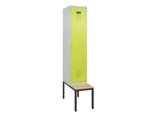 locker met bank,voor scheiding van kleding,HxBxD 2120x400x815mm,1vak - 2