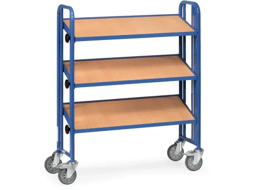 Bakkenwagen 2881 250kg 3 Etages Hout Ral5007