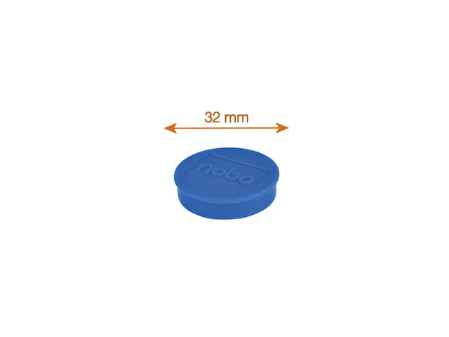 Aimant Nobo 32mm bleu 10 pièces