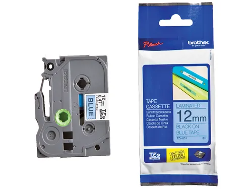 Labeltape Brother P-touch TZe-531 standaard 12mm zwart op blauw