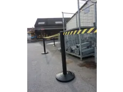 Afzetsysteem Paal Pvc HxØ 970x90mm Band Geel/Zwart Paal Zwart