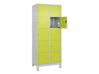 lockerkast,HxBxD 1950x800x500mm,2x5vakken,vak B 400mm,cil.-slot,voeten - 1