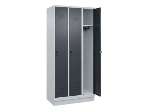 locker,HxBxD 1950x900x500mm,3vak,vak B 300mm,draaigrendel,sokkel