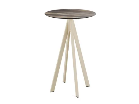 statafel,HxØ 1090x700mm,rond,4voeten zandkleuren