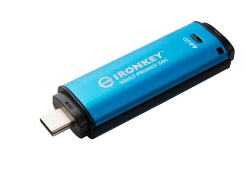 64GB USB-C IronKey Vault Privacy 50C AES-256 versleuteling, FIPS 197