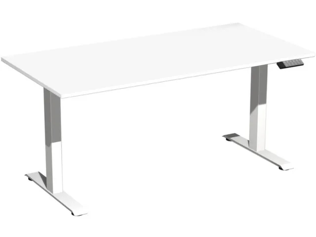 Elektrisch ihv bureau,HxBxD 730-1230x1600x800mm,blad wit,T-voet wit