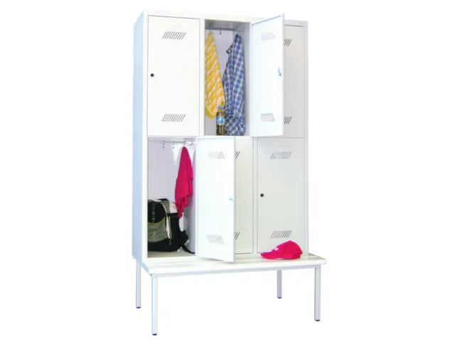 banklocker,dubbeldeks,HxBxD 2150x1200x800mm,RAL7035,front RAL7035