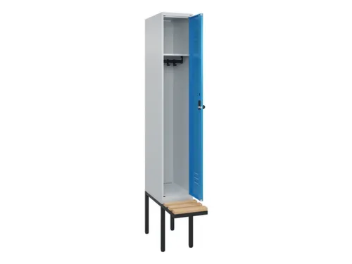 locker met bank,HxBxD 2120x300x815mm,1vak,vak B 300mm,draaigrendel