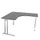 bureau in vrije vorm,HxBxD 740x1400x1400mm,vrije vorm,MS-donkergrijs