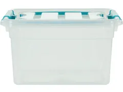 Carry Box opbergdoos 13 liter transparant met blauwe handvat