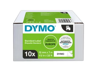Labeltape Dymo 45013 LabelManager D1 polyester 12mm zwart op wit - 1