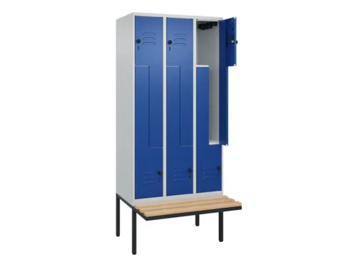 Z-garderobekast,HxBxD 2120x900x815mm,6vak,vak B 300mm,draaigrendel