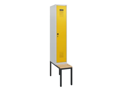 locker met bank,HxBxD 1950x300x815mm,1vak,vak B 300mm,draaigrendel