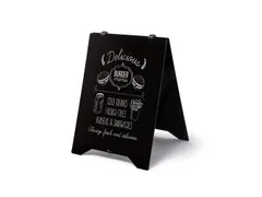 Stoepbord Grab & Grip Krijtbord BOND paneel 50x70cm Zwart Dubbelzijdig