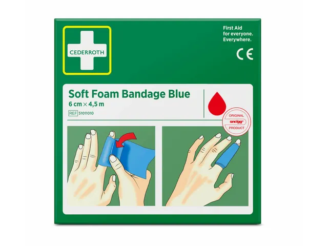 Pansement autoadhésif Cederroth Soft Foam bleu 6cmx4,5m