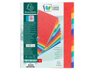 Tabbladen glanskarton 225g 12-delig formaat 24x32cm Assorti - 4