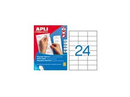 Witte Etiketten Ft 70x37mm (BXH), 2.400 Stuks, 24 Per Blad (1273)