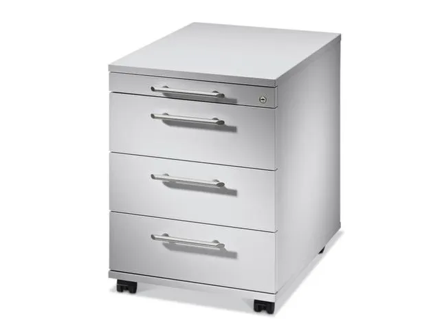 mobiel ladeblok,HxBxD 590x428x580mm,4lade(n),cil.-slot,romp RAL7035