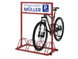 fietsstandaard,m. reclamevlak,L 1000mm,4instelplaatsen