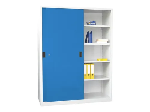 schuifdeurkast,HxBxD 1950x1500x600mm,RAL7035,front RAL5012